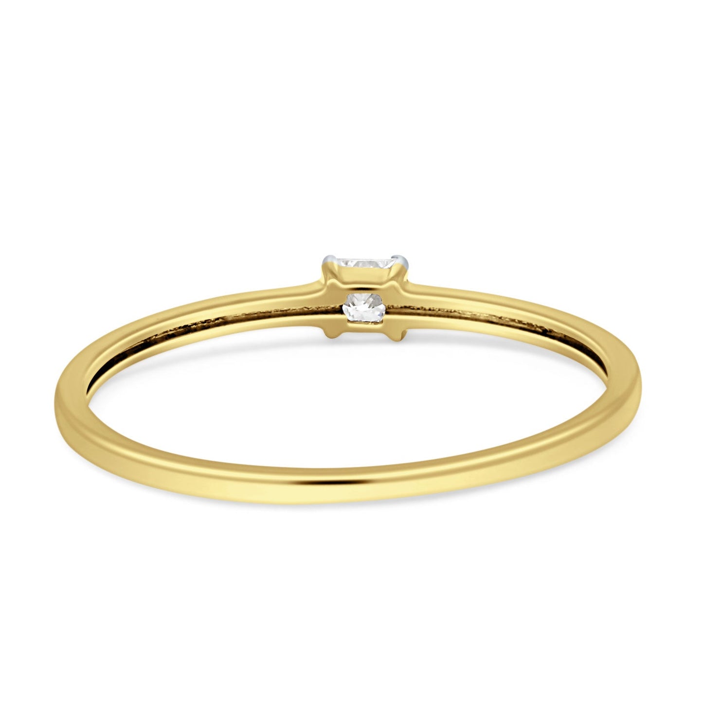 Diamond Solitaire Ring Princess Statement 14K Yellow Gold 0.08ct Wholesale