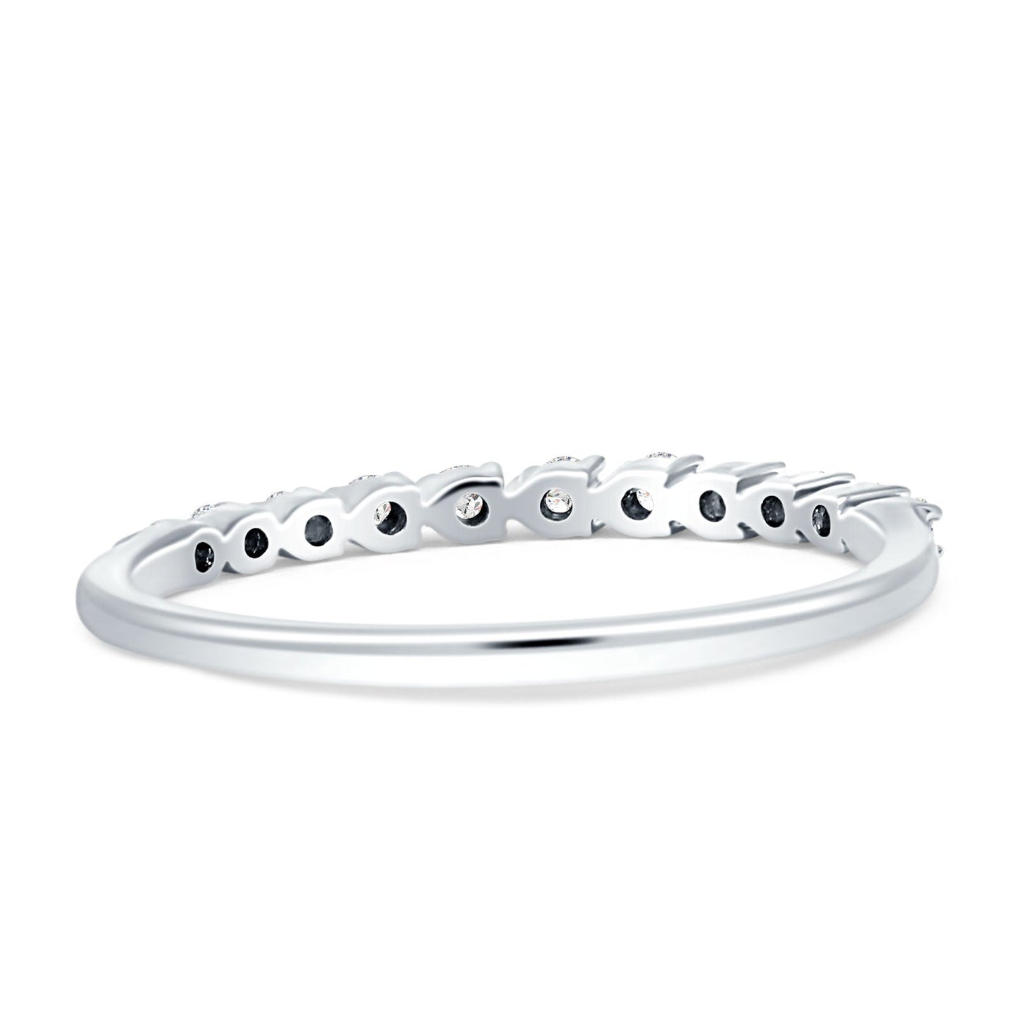 Half Eternity Diamond Petite Wedding Band 14K White Gold 0.17ct Wholesale