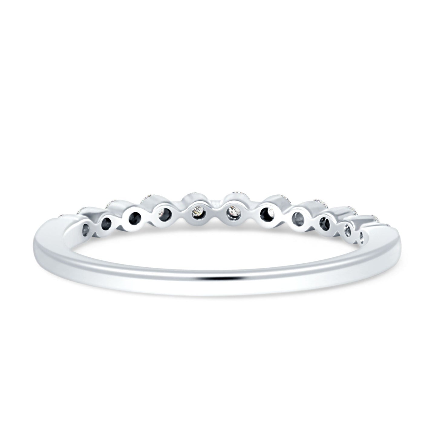 Diamond Half Eternity Stackable Wedding Band 14K White Gold 0.23ct Wholesale