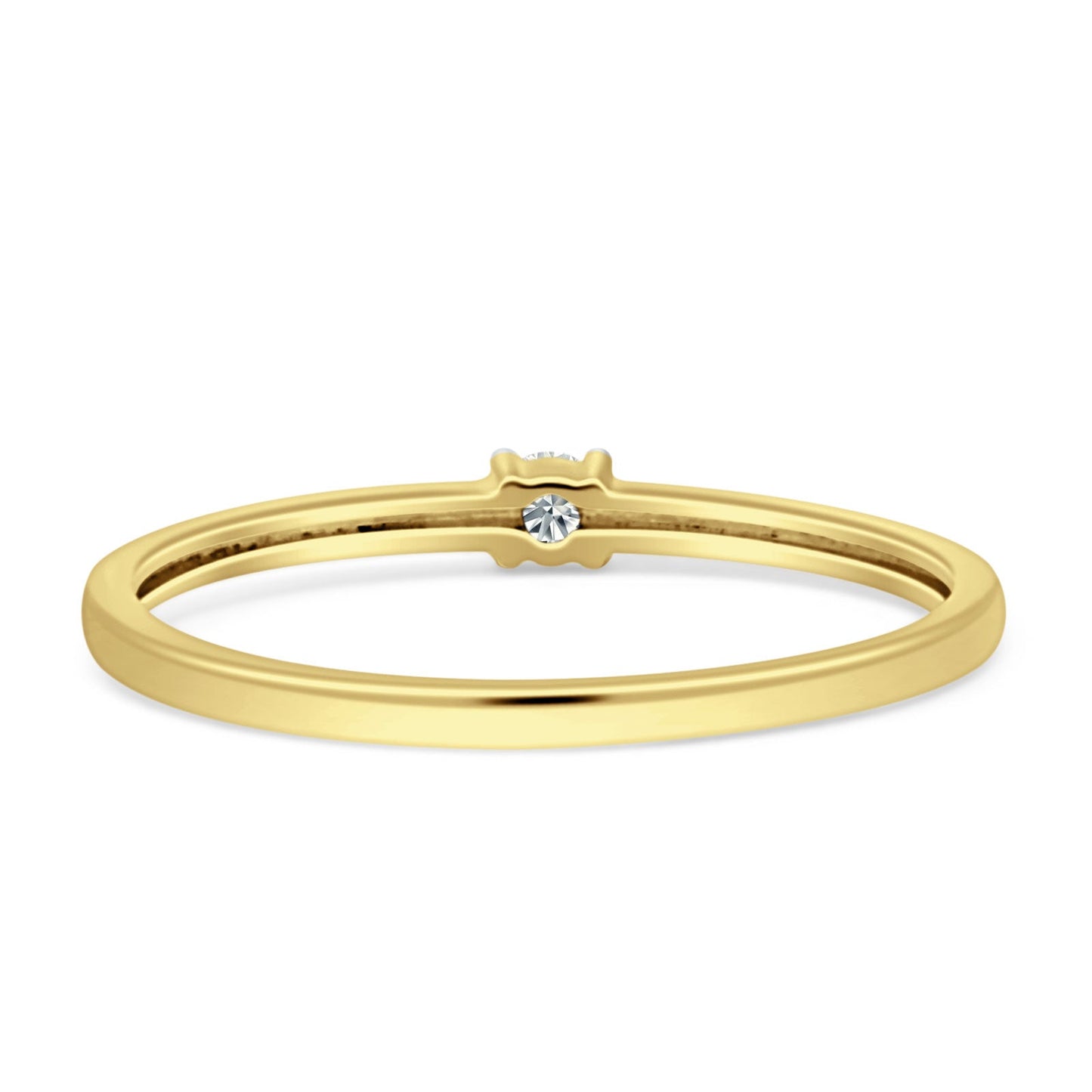 Minimalist Diamond Solitaire Ring 14K Yellow Gold 0.07ct Wholesale