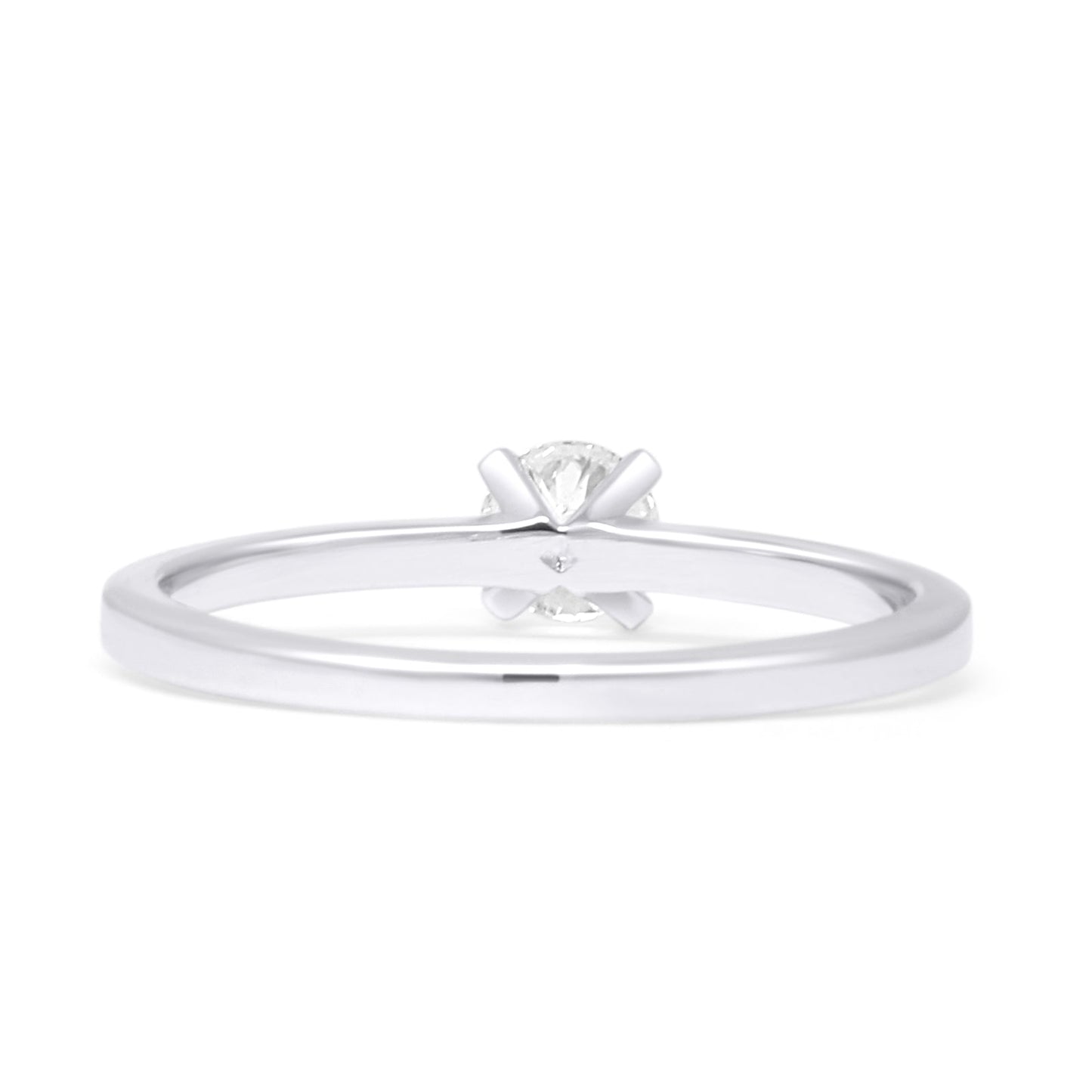 Solitaire Round Natural Diamond Enagagement Ring 14K White Gold Wholesale