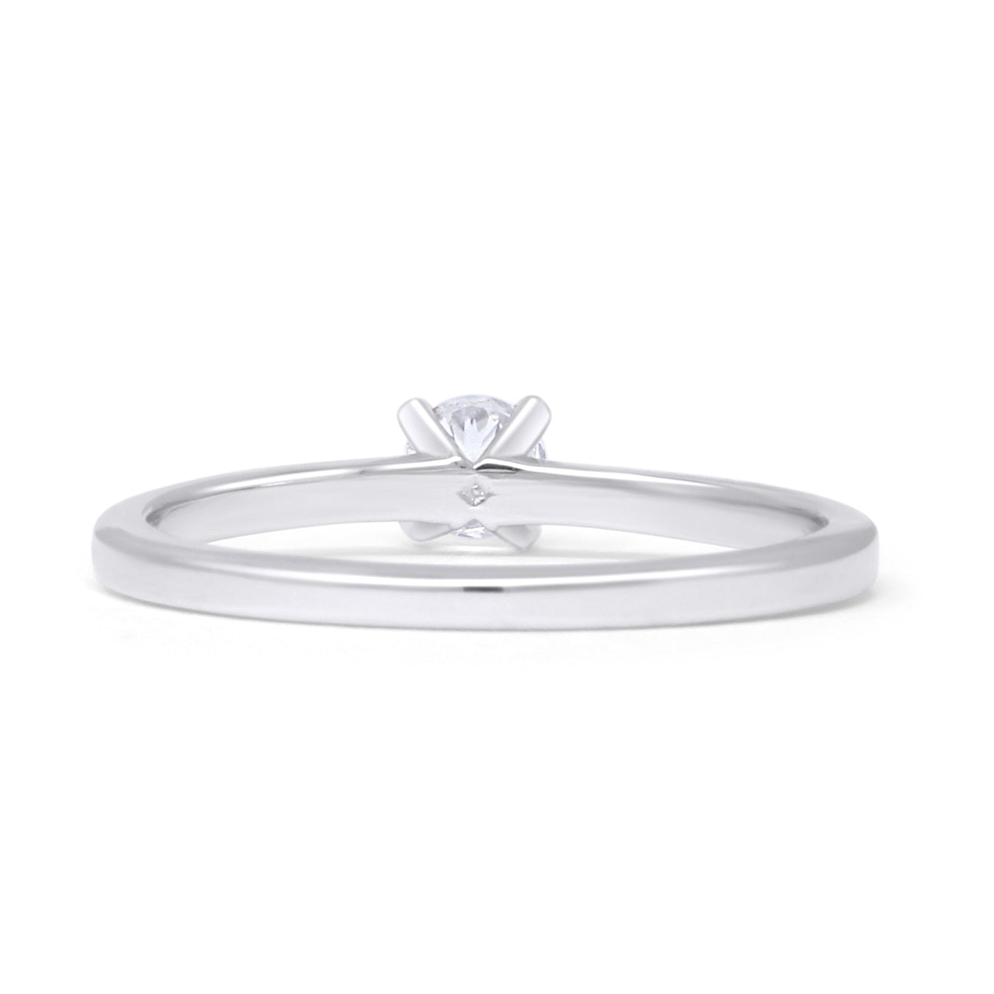 Round Natural Diamond Solitaire Wedding Ring 14K White Gold Wholesale