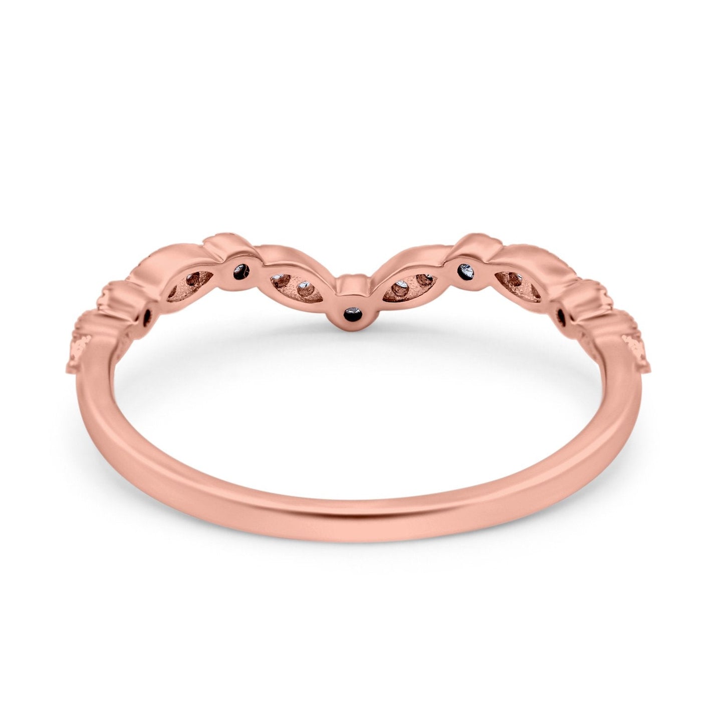 14K 0.13ct Rose Gold Diamond Half Eternity Band