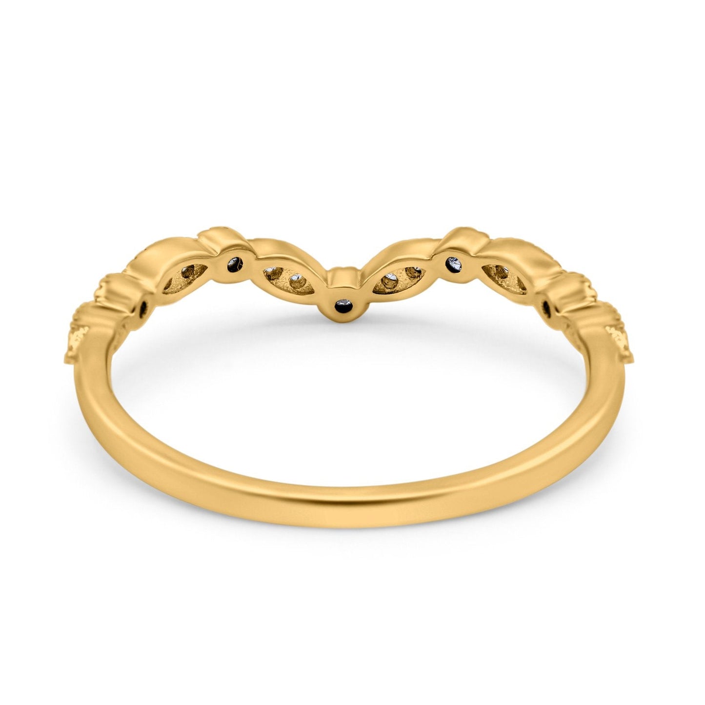 14K 0.13ct Yellow Gold Diamond Half Eternity Band