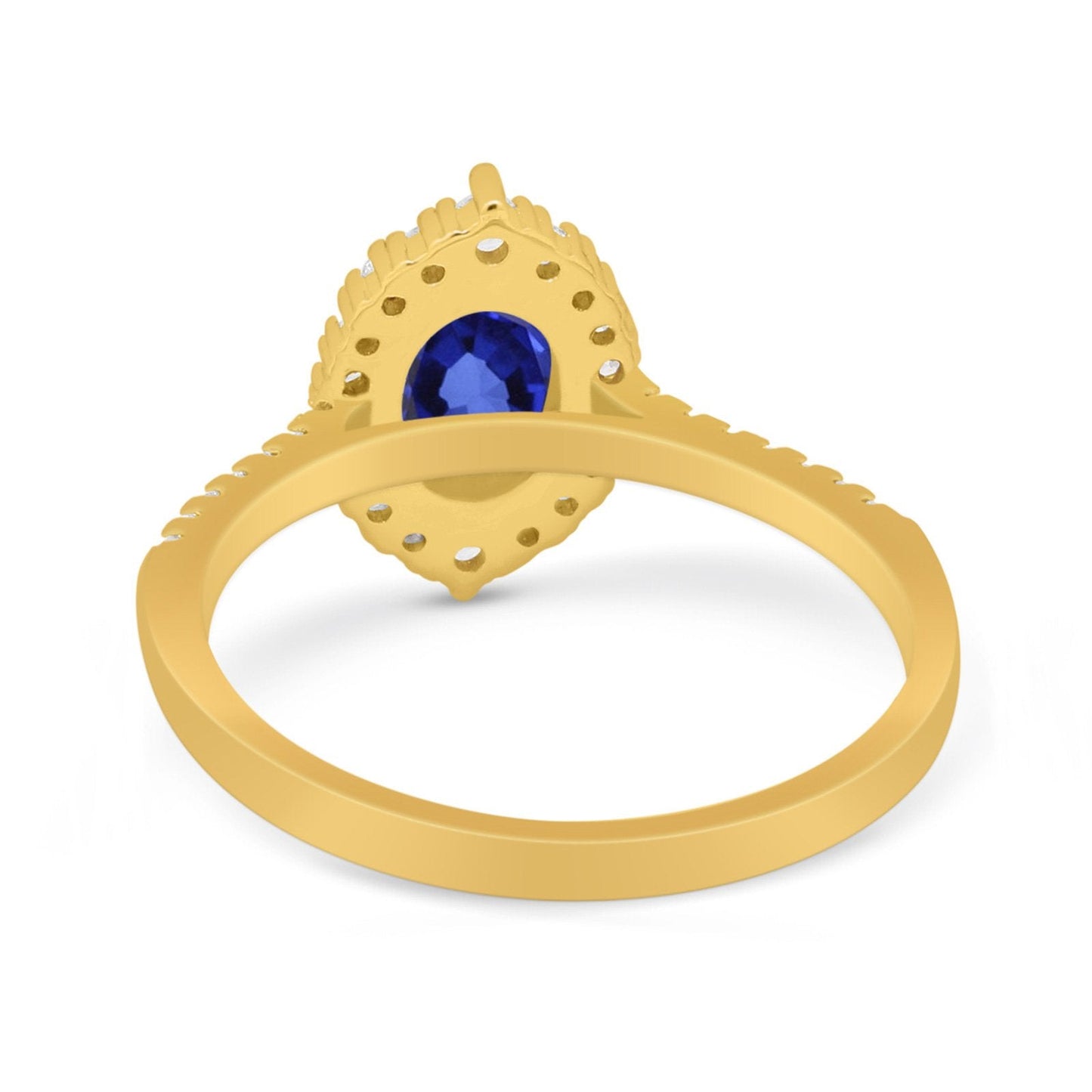 14K Yellow Gold 1.53ct Oval Nano Blue Sapphire G SI Diamond Engagement Ring Size 6.5