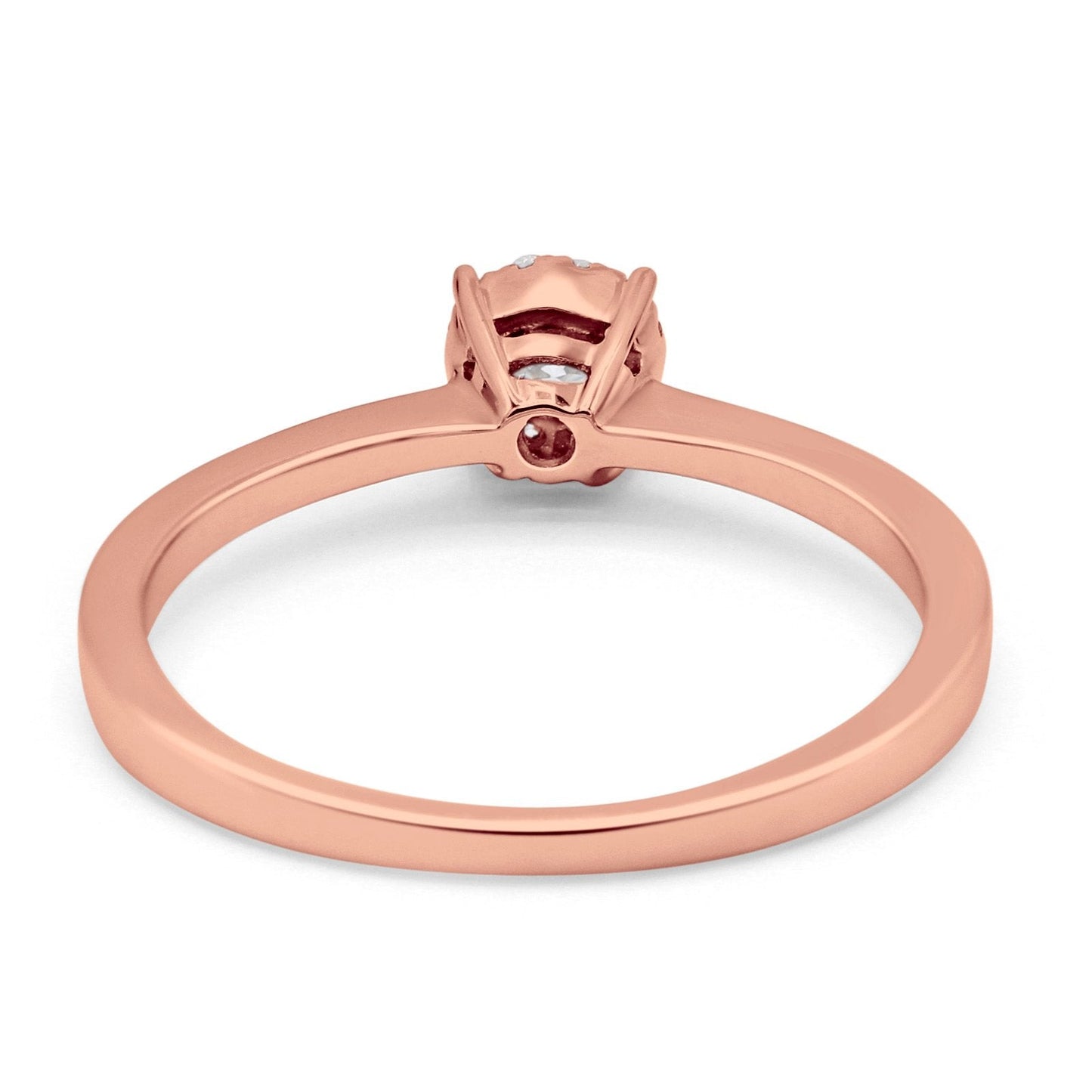 14K Rose Gold 0.15ct Round 5mm G SI Diamond Solitaire Promise Engagement Wedding Ring Size 6.5