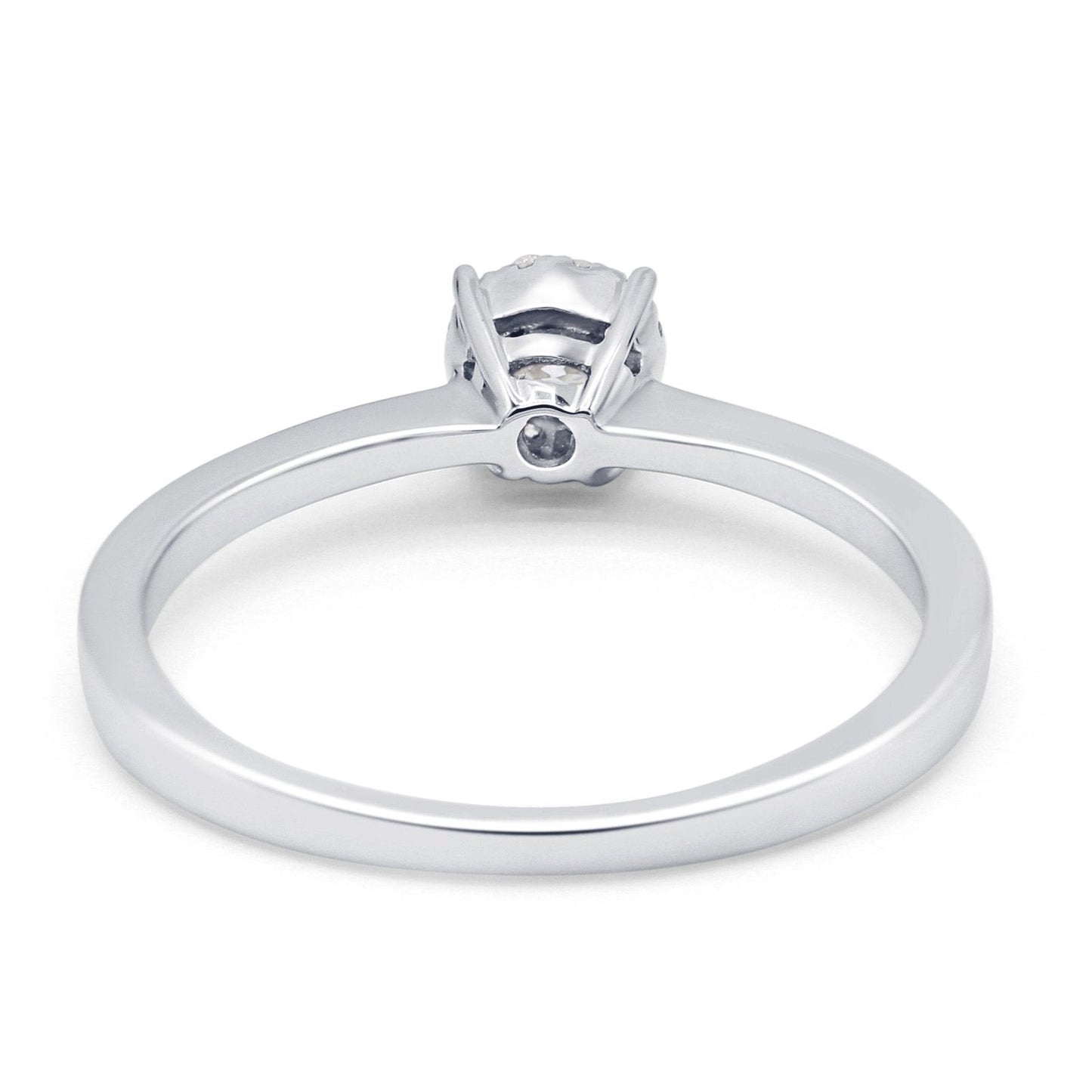 14K White Gold 0.15ct Round 5mm G SI Diamond Solitaire Promise Engagement Wedding Ring Size 6.5