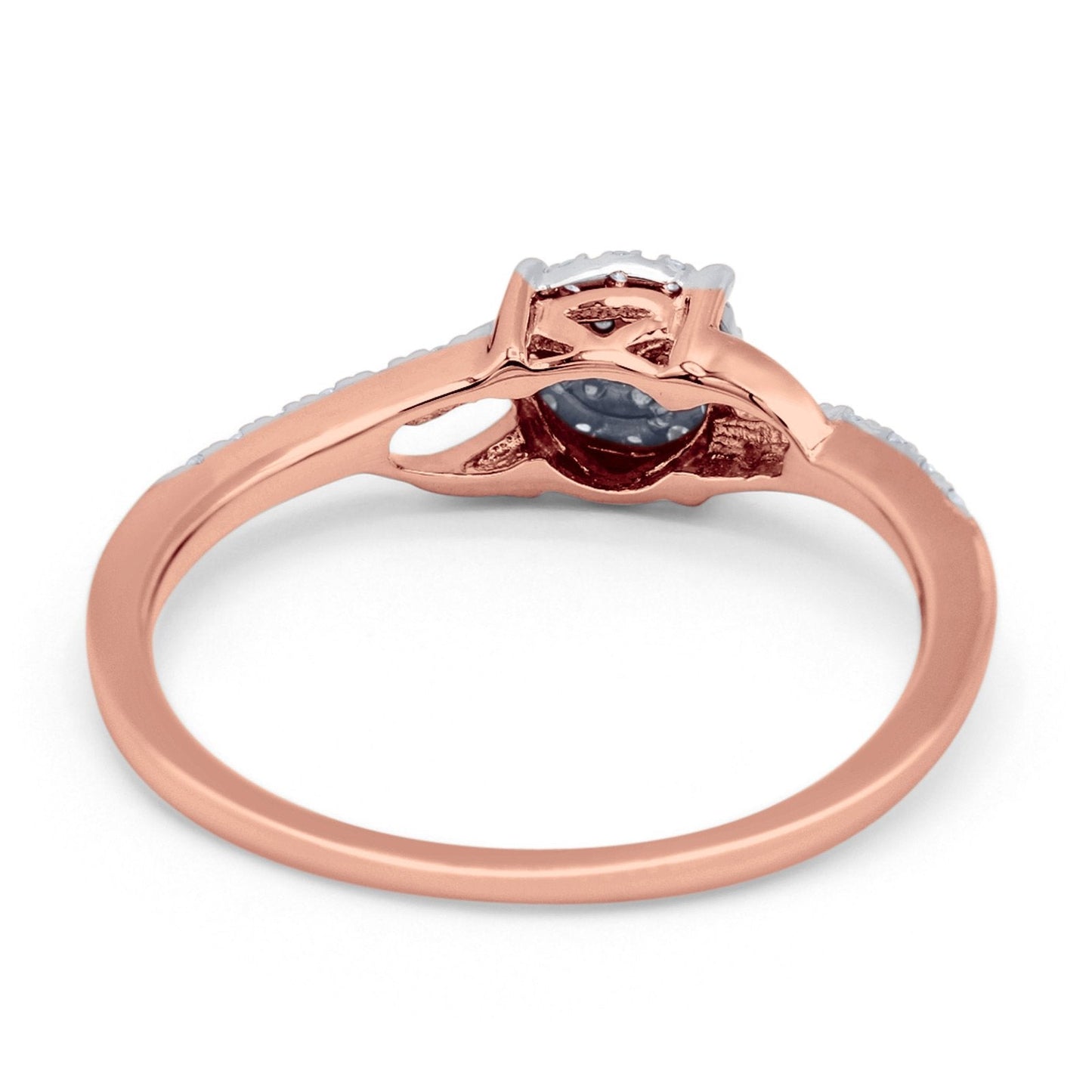 14K Rose Gold 0.18ct Round 5.5mm G SI Diamond Engagement Wedding Ring Size 6.5