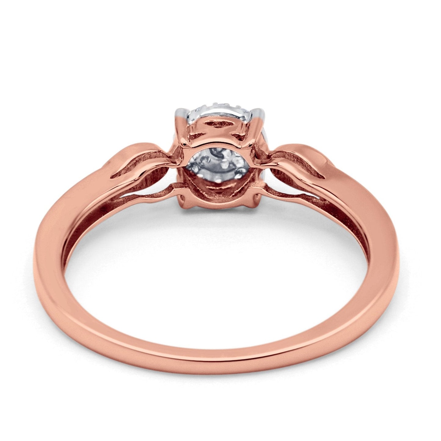 14K Rose Gold 0.16ct Round 5.5mm G SI Diamond Engagement Wedding Ring Size 6.5