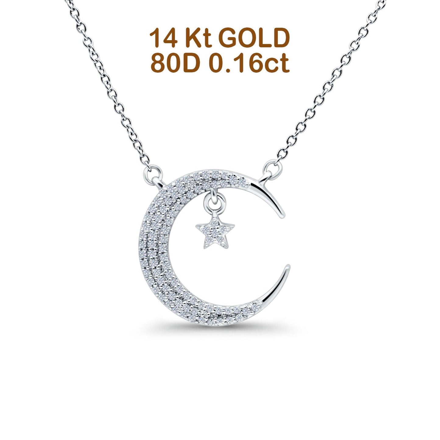 Diamond Crescent Moon Necklace