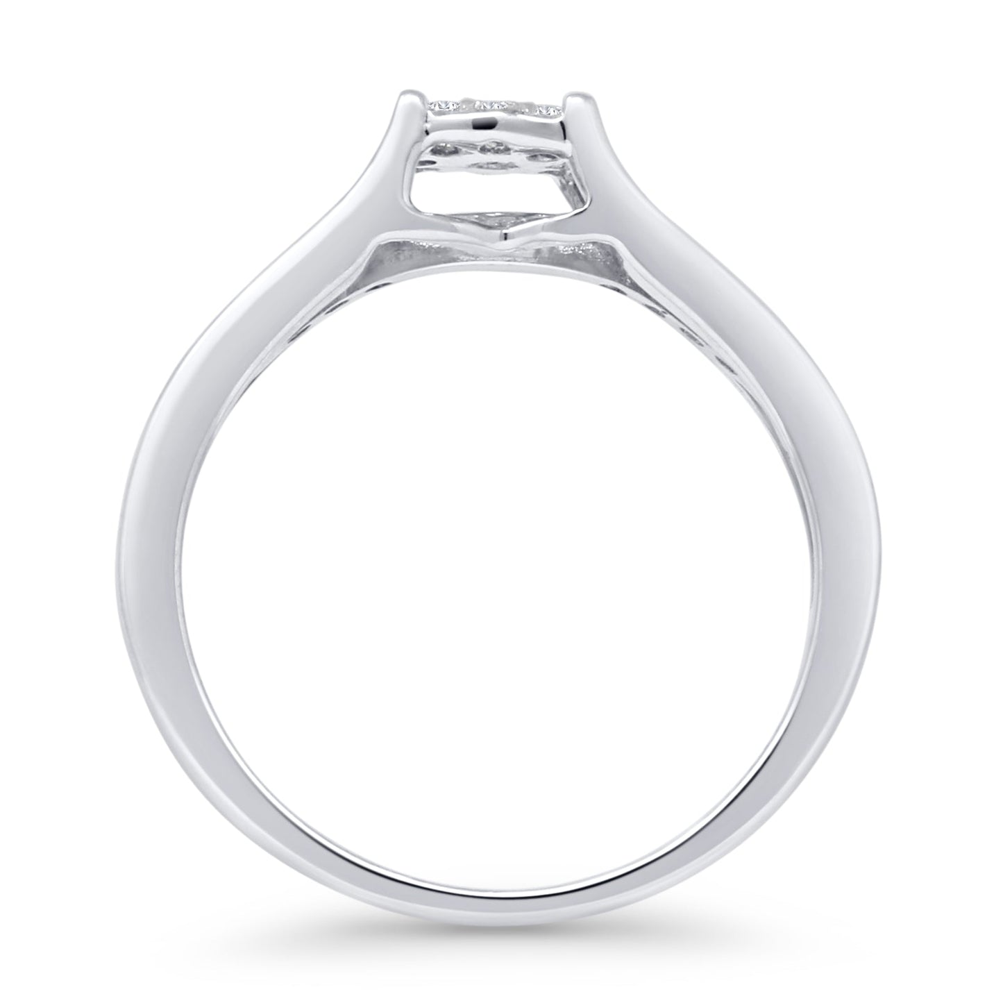 Diamond Halo Ring Solitaire Round 14K White Gold 0.34ct Wholesale