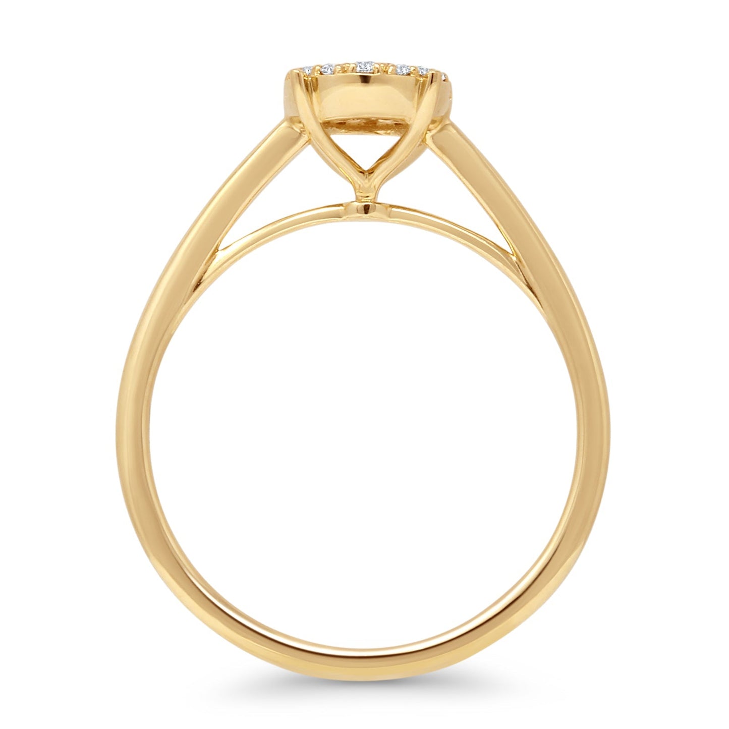 Oval Shaped Cluster 0.25ct Baguette & Round Diamond Ring 14K Yellow Gold Wholesale