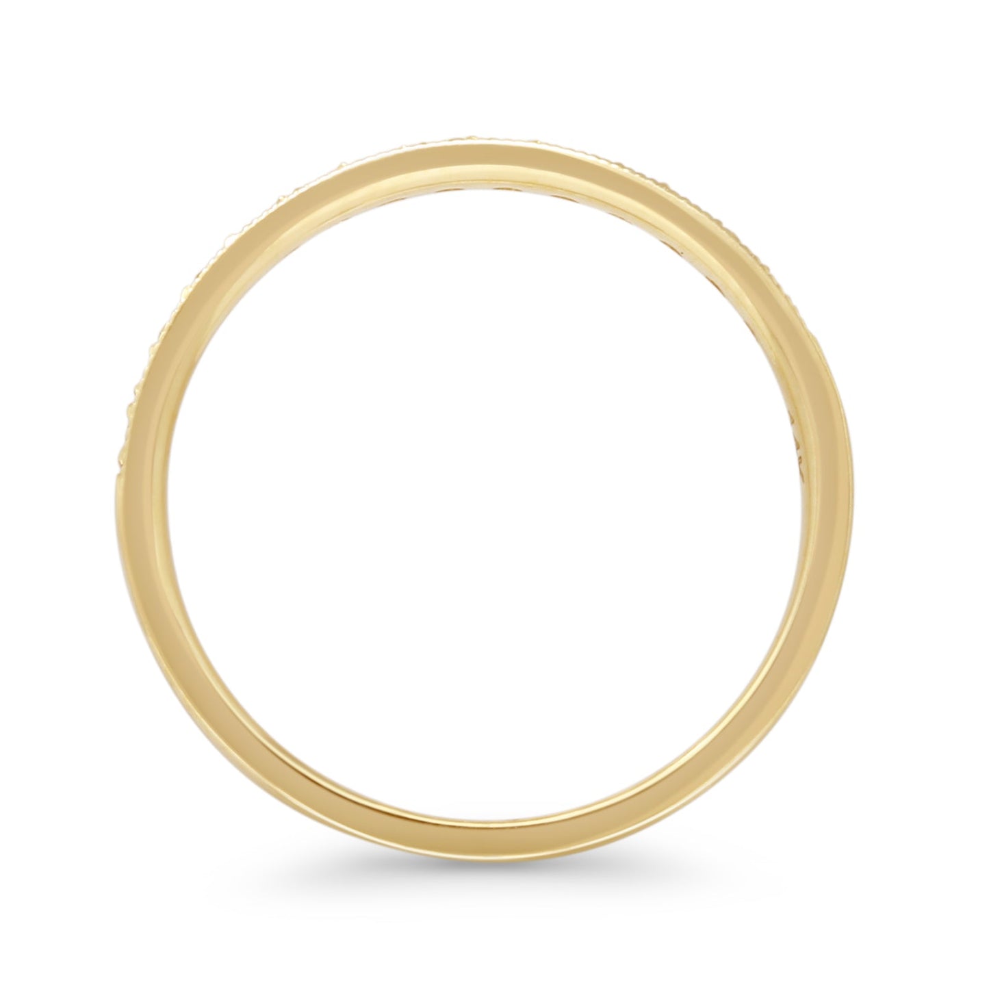 Minimalist 0.24ct Natural Diamond Half Eternity Ring 14K Yellow Gold Wholesale