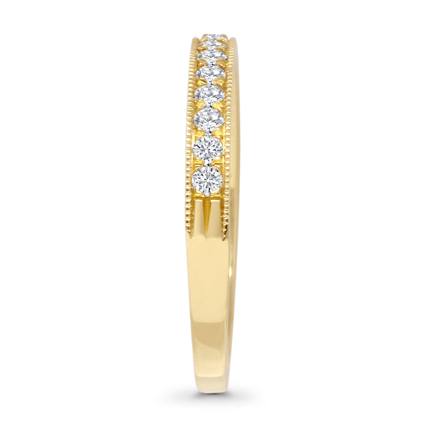 Minimalist 0.24ct Natural Diamond Half Eternity Ring 14K Yellow Gold Wholesale