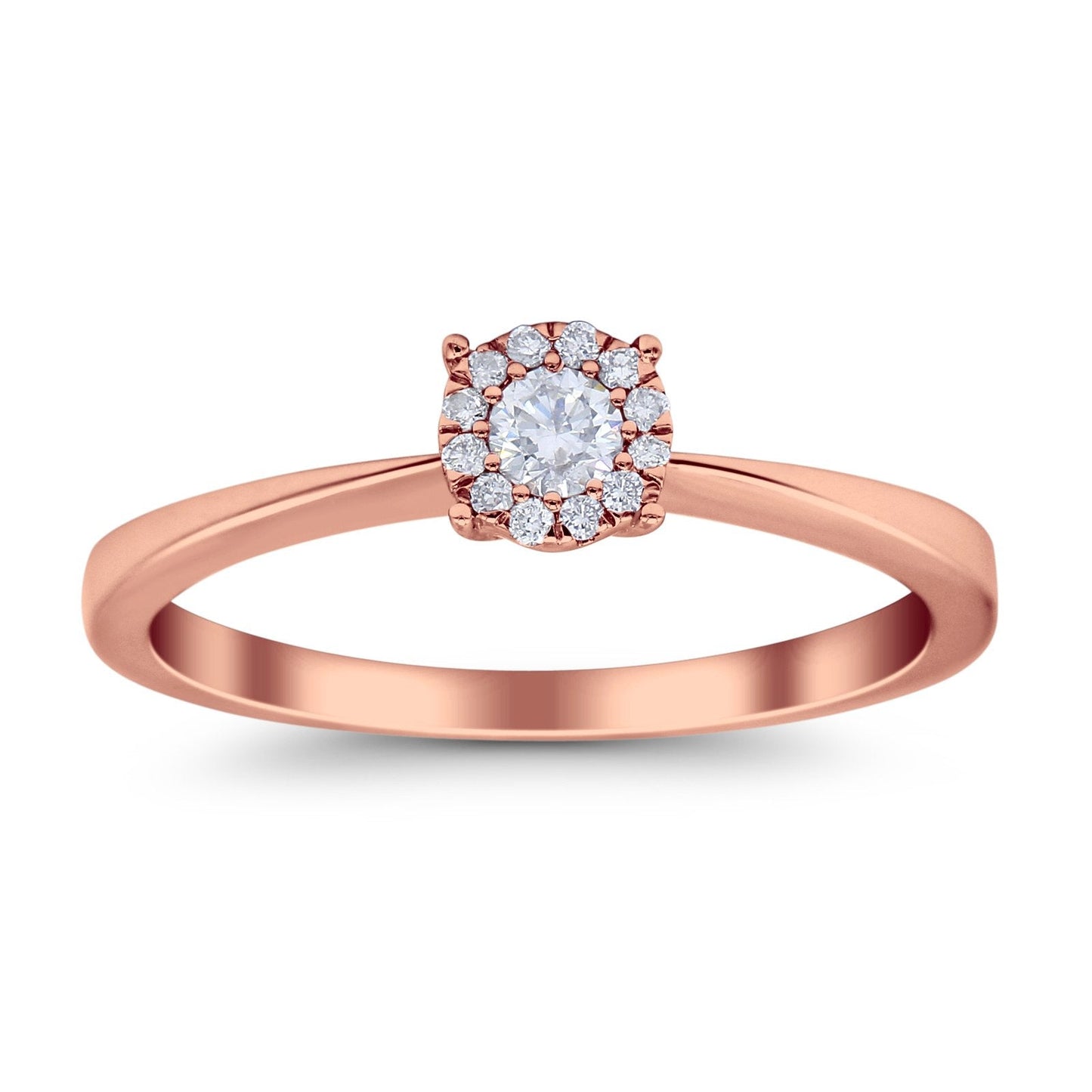 14K Rose Gold 0.15ct Round 5mm G SI Diamond Solitaire Promise Engagement Wedding Ring Size 6.5