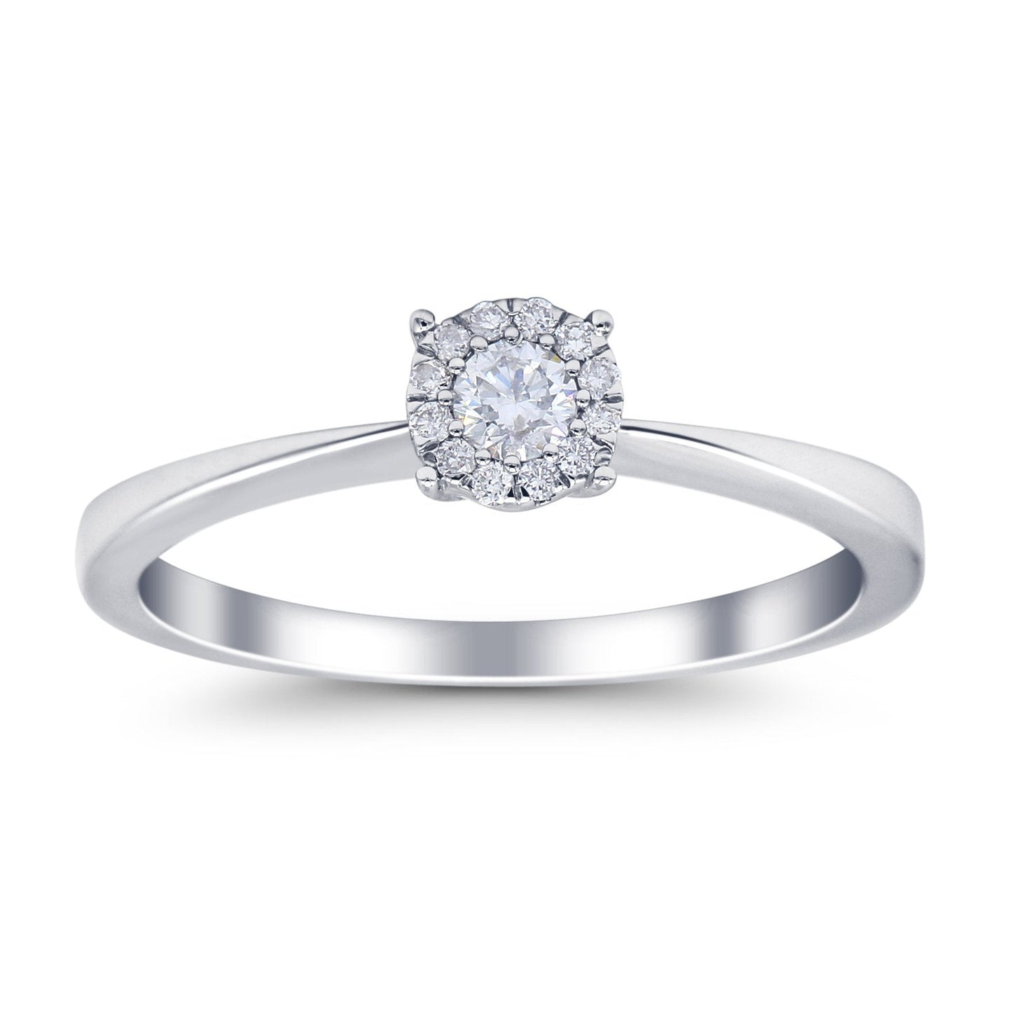 14K White Gold 0.15ct Round 5mm G SI Diamond Solitaire Promise Engagement Wedding Ring Size 6.5