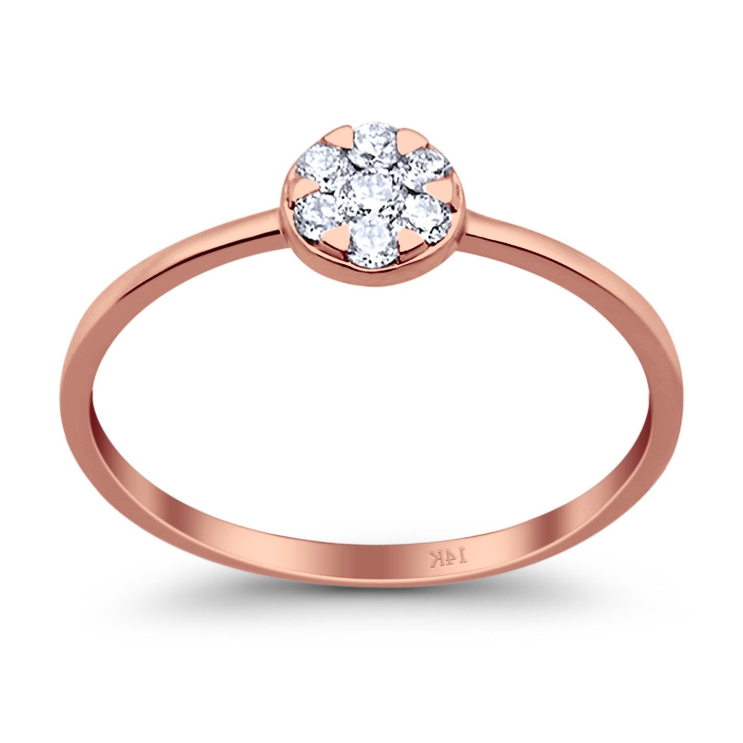 14K Rose Gold 0.17ct Round 5.5mm G SI Diamond Solitaire Promise Engagement Wedding Ring Size 6.5