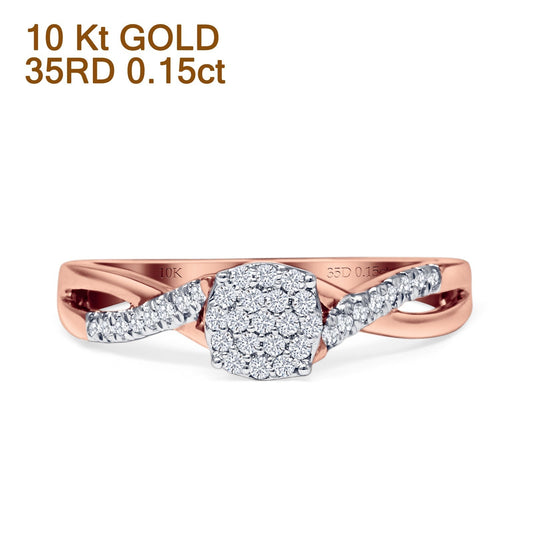 Infinity Twisted Rope Diamond Wedding Ring 10K Rose Gold 0.15ct Wholesale