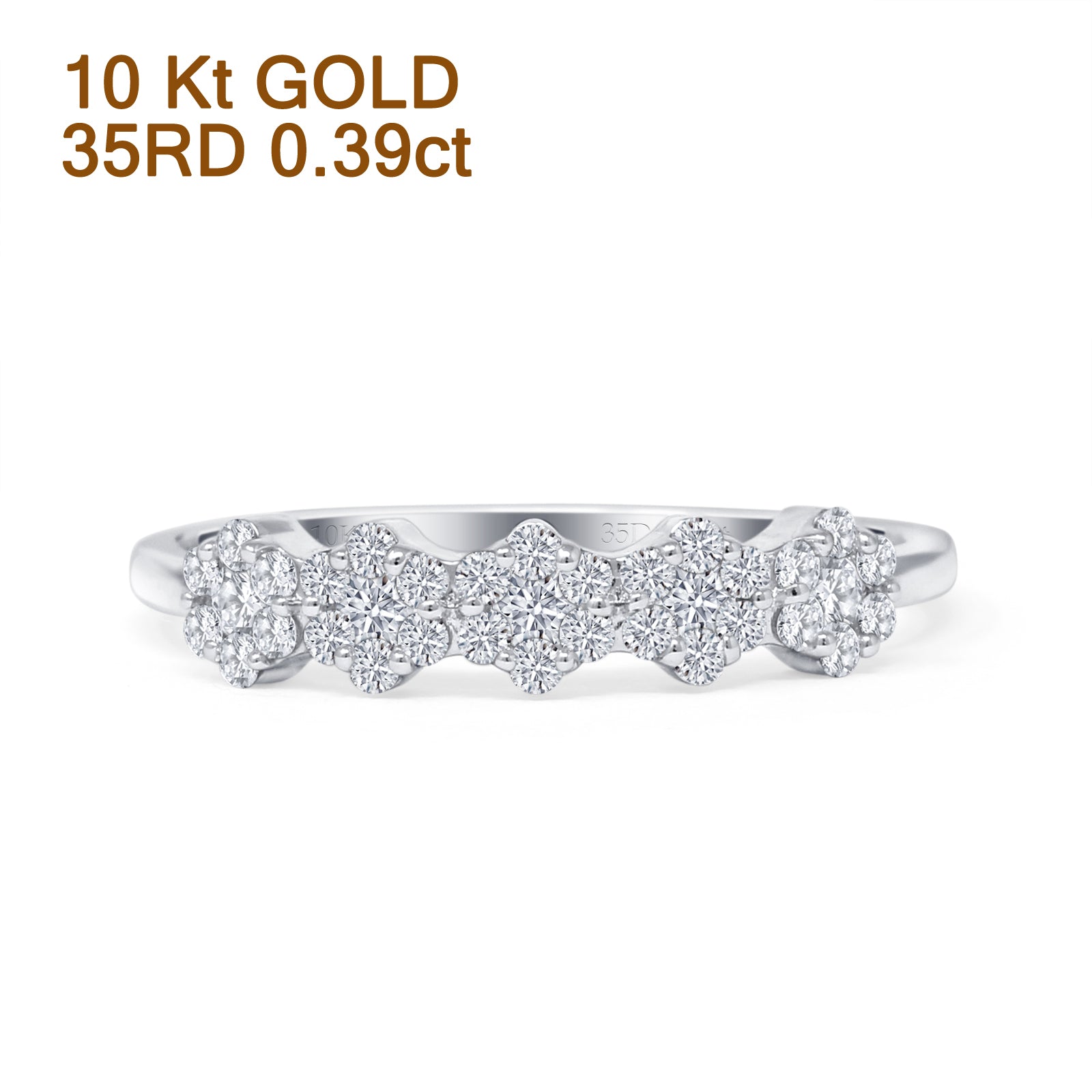 Diamond Cluster Wedding Band