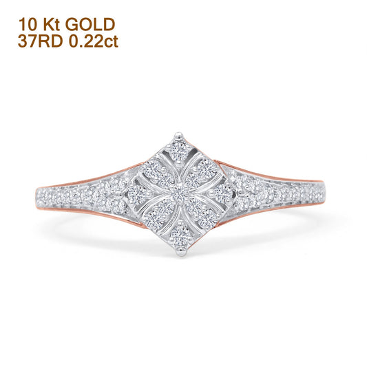 Art Deco Diamond Cushion Shape Ring 10K Rose Gold 0.22ct Wholesale