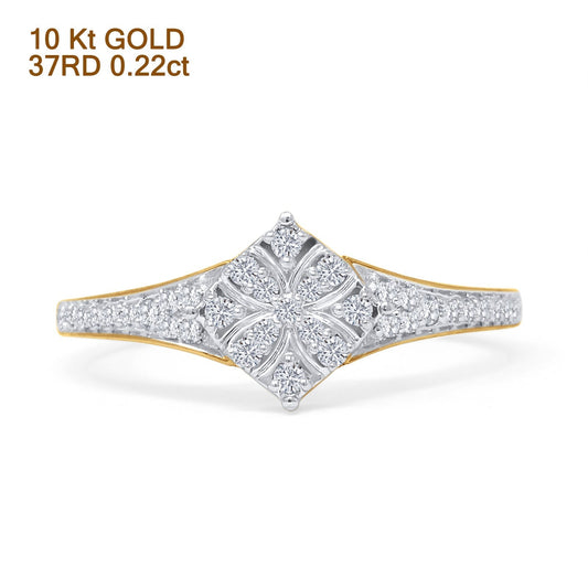 Art Deco Diamond Cushion Shape Ring 10K Yellow Gold 0.22ct Wholesale