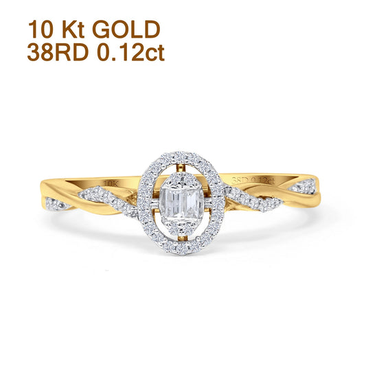 Infinity Twisted Rope Diamond Halo Ring 10K Yellow Gold 0.12ct Wholesale