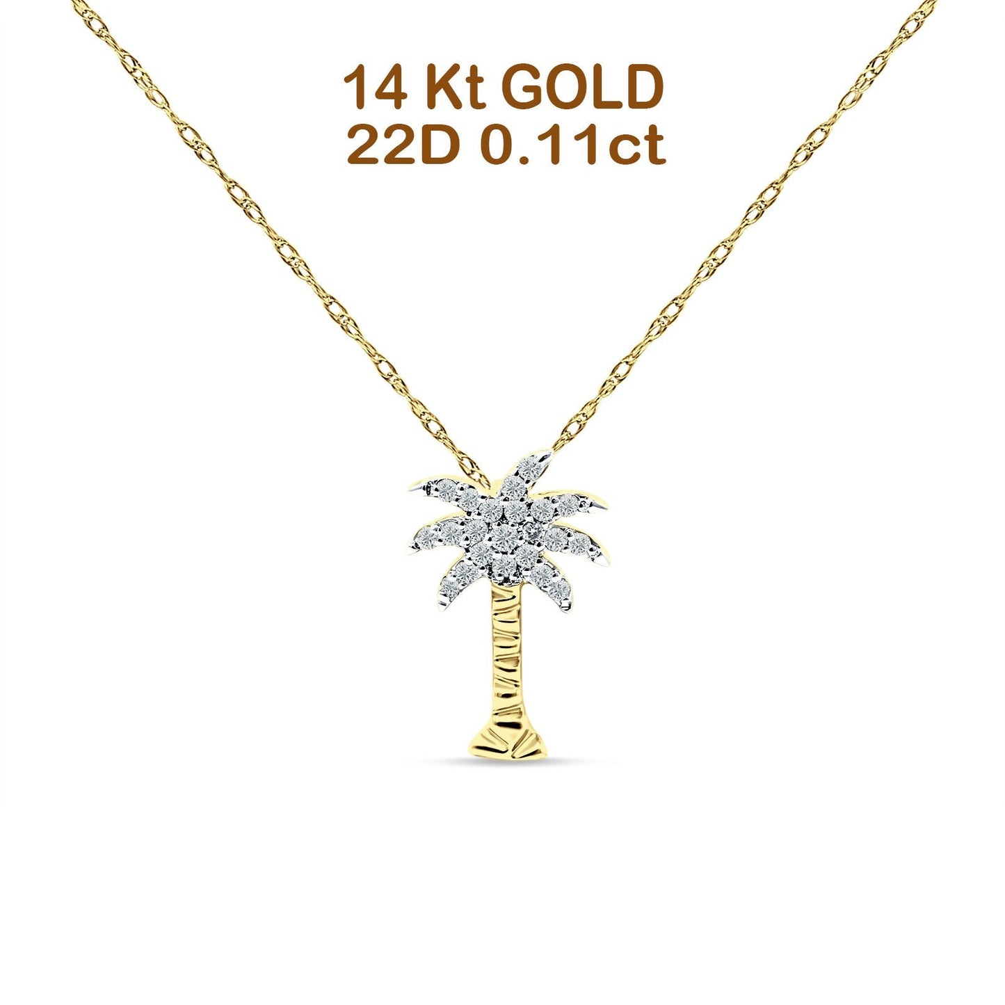 Diamond Palm Tree Necklace