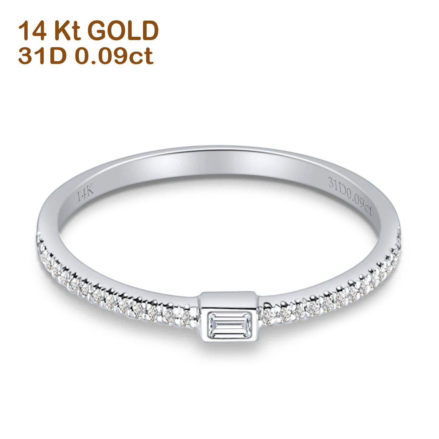 Baguette Stackable Natural Diamond Ring