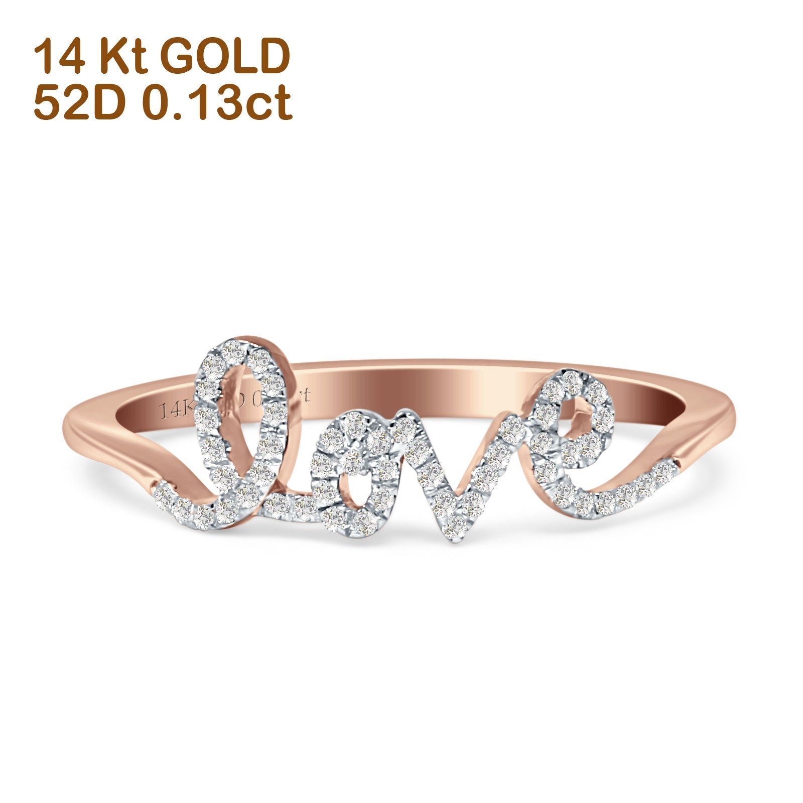 Love Script Ring- Rose Gold