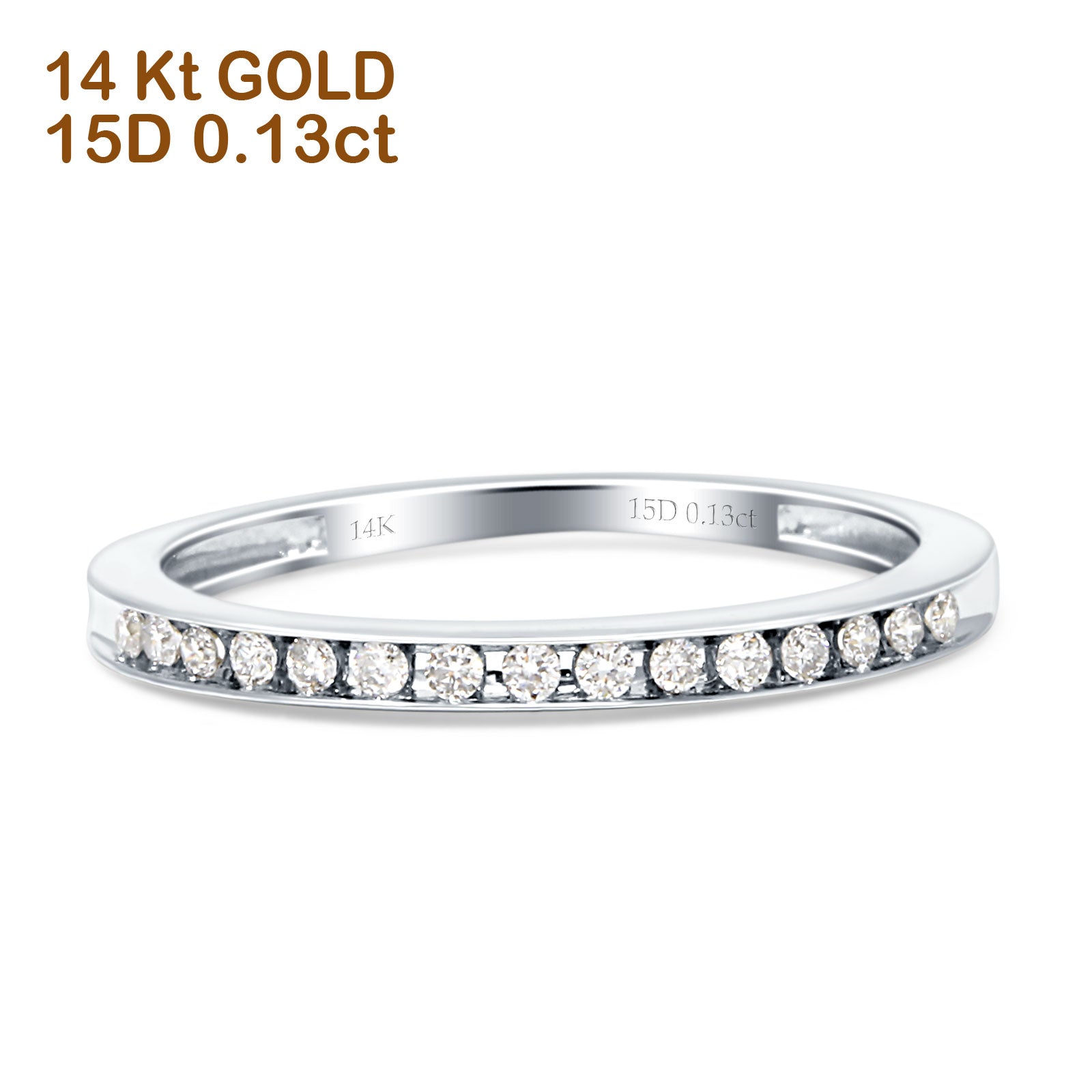 14K White Gold Wedding Band