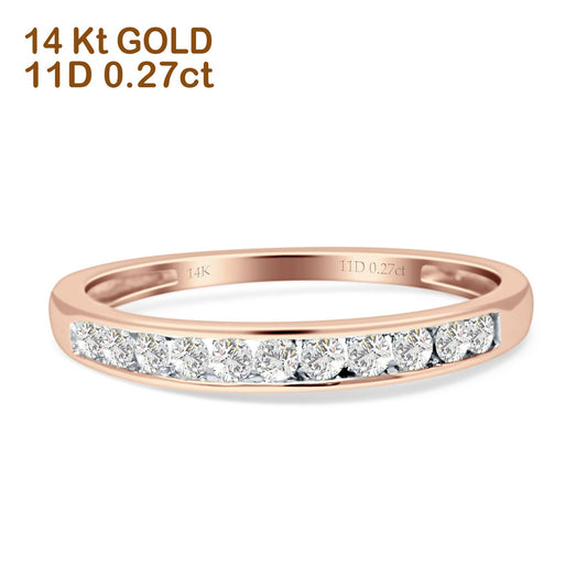 Diamond Half Eternity Stackable Wedding Ring 14K Rose Gold 0.27ct Wholesale