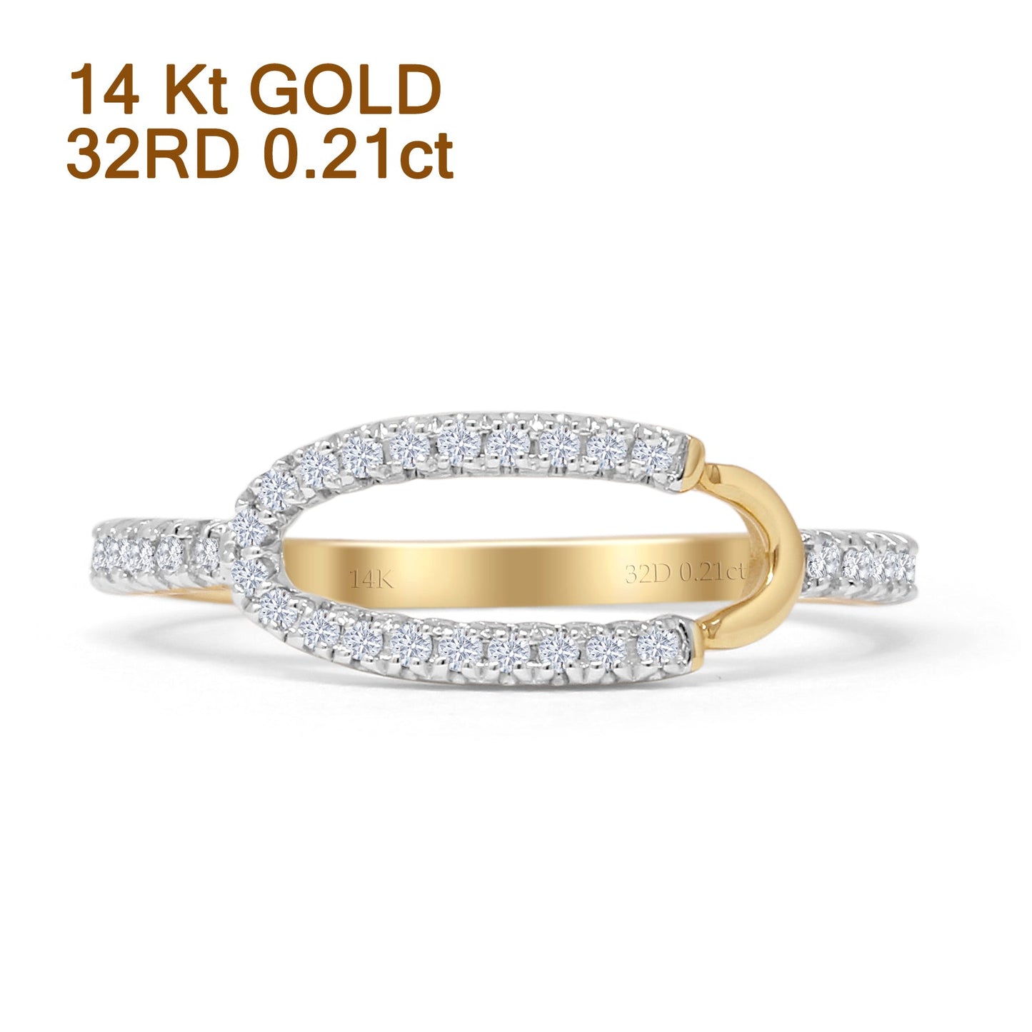 Open Oval O Ring 0.21ct Natural Diamond 4K Yellow Gold Wholesale