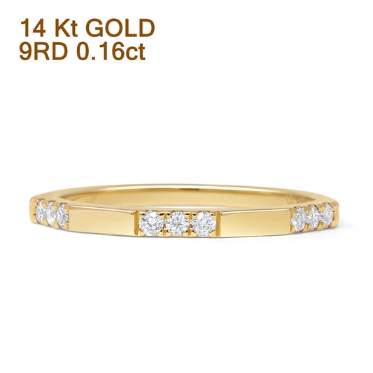 Half Eternity 1.8mm Three Stone Band Natural Diamond 14K Yellow Gold Wholesale