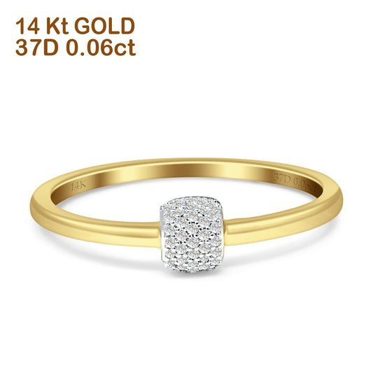 Diamond Cluster Ring Accent Square Statement 14K Yellow Gold 0.06ct Wholesale