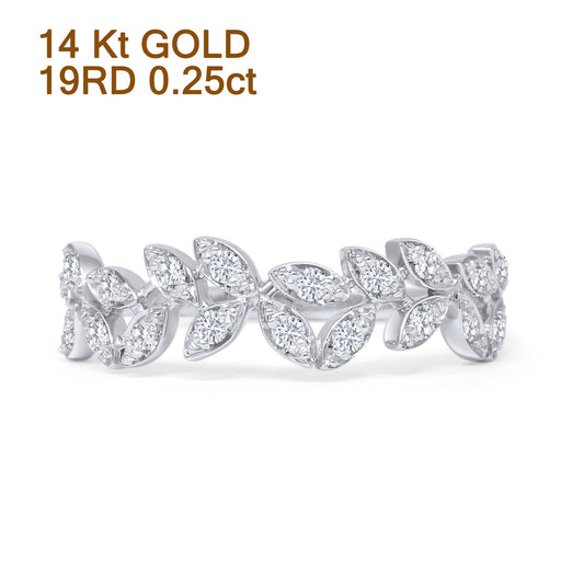 Leaves Branch Diamond Wedding Band