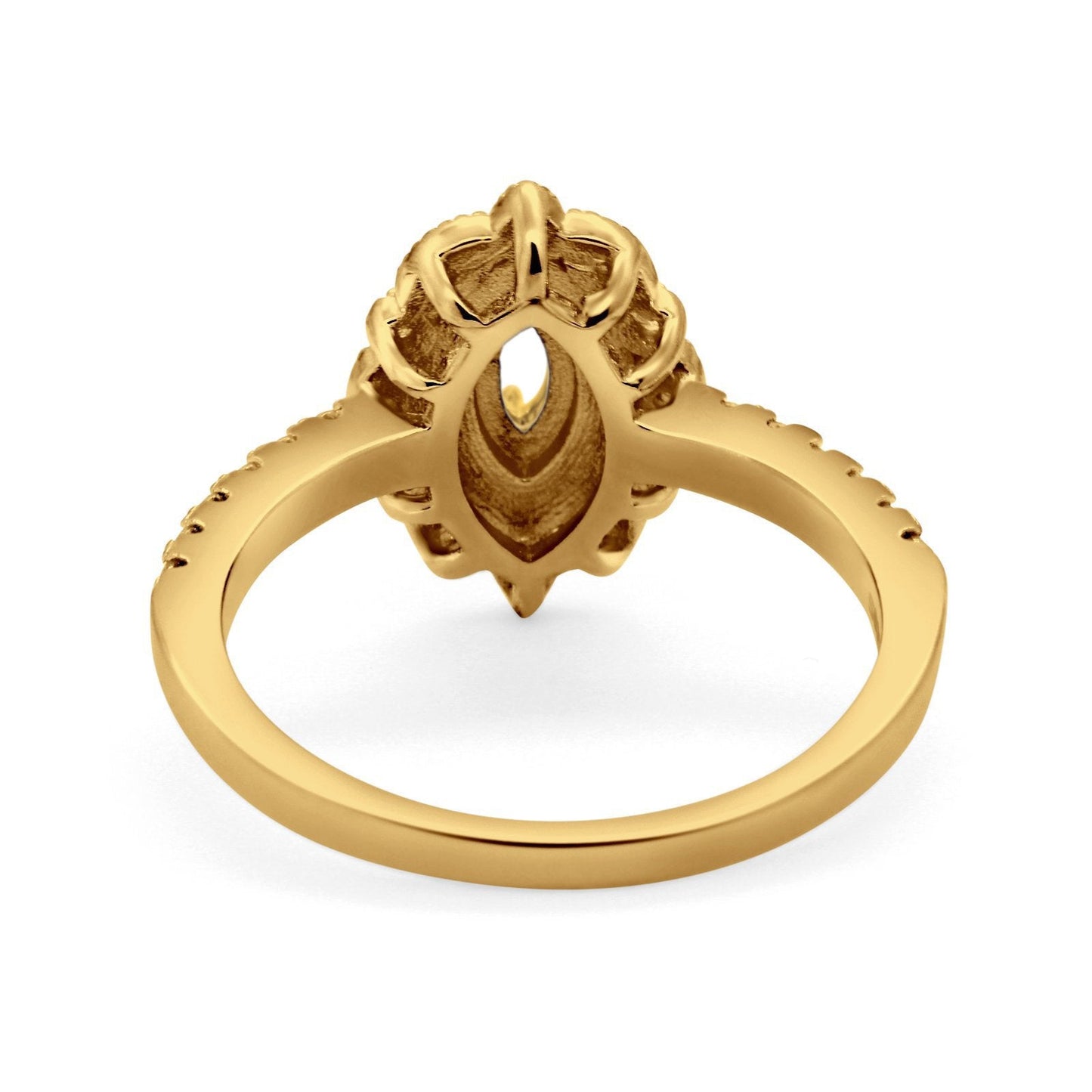 Bague de fiançailles en or jaune 14 carats 0,34 ct avec diamant semi-monté, taille 6,5